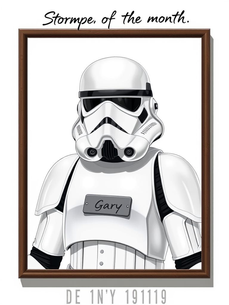 Stormtrooper of the Month Portrait in Futuristic Style
