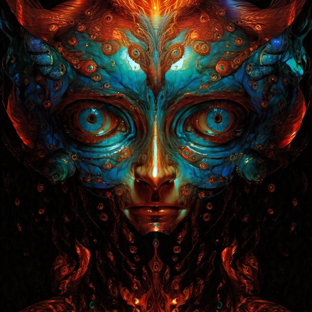 Hyperdetailed Lava Landscape in Vibrant Psychedelic Colors