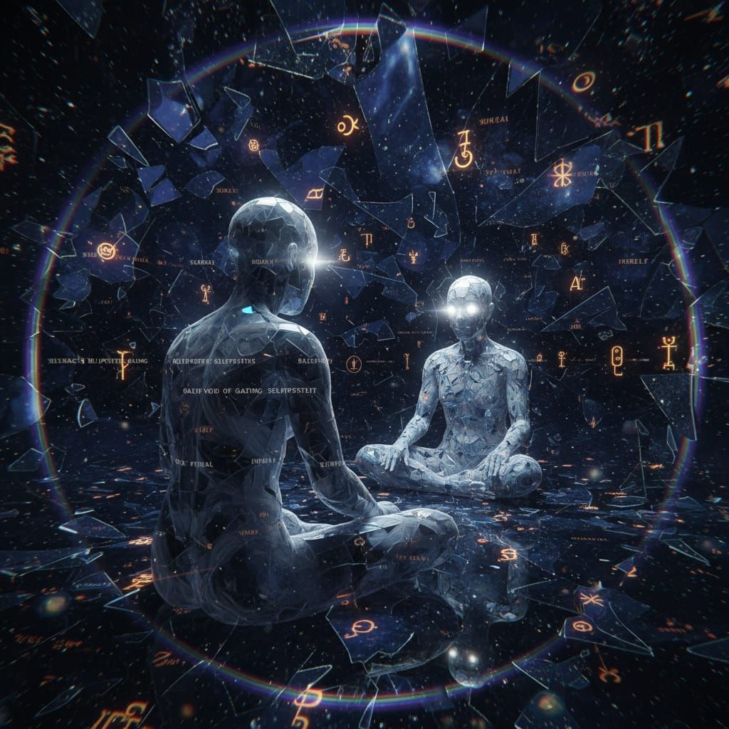 Surreal Solipsistic Self-Portrait Gazing into the Void