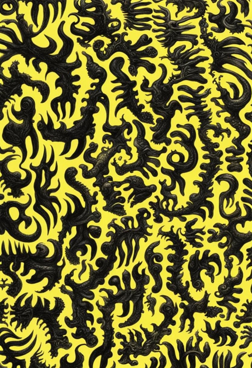 Dark Biomechanical Landscape in Giger and Burton Style