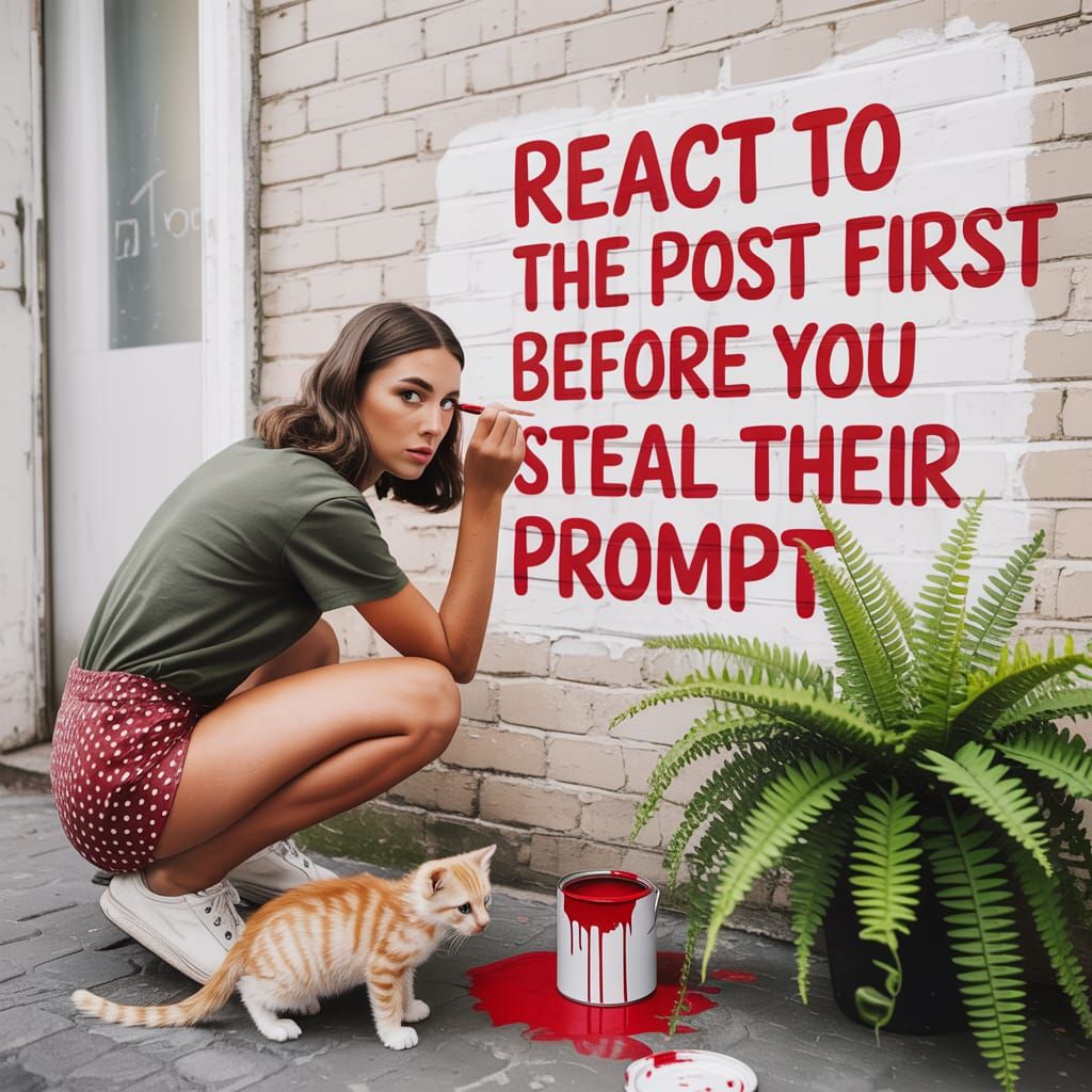 Street Style Photo: Woman Paints Message on Brick Wall