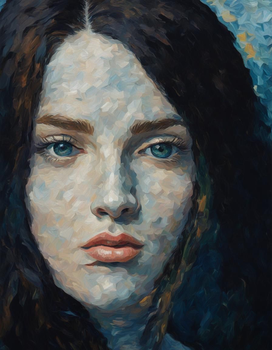 Post-Impressionist Portrait of a Beautiful Woman