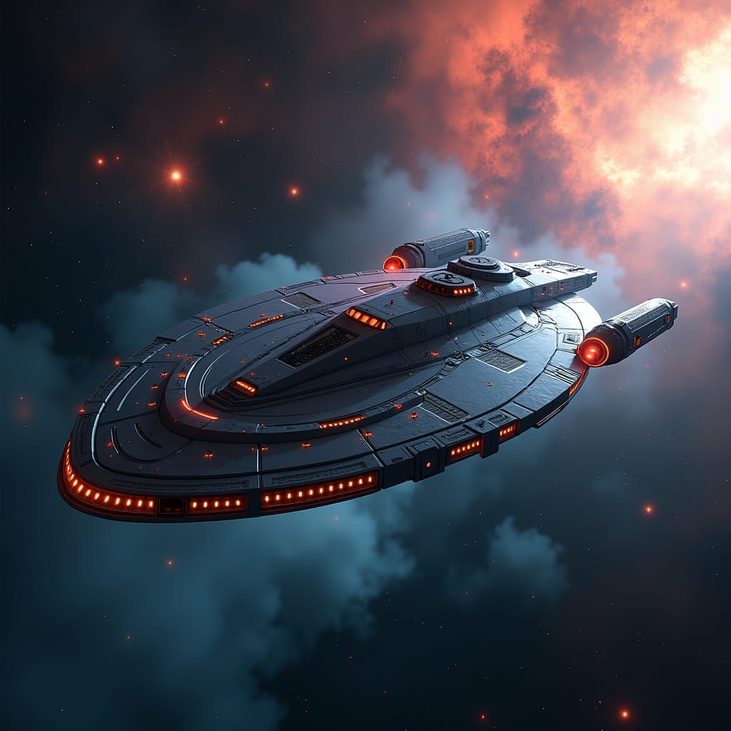 USS Hyperion Soaring Through the Cosmos