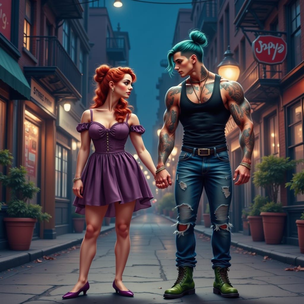 Queer Man and Jewish Woman in NYC Night Scene