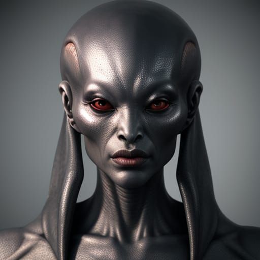 Surreal Alien Goddess in Photorealistic Portrait