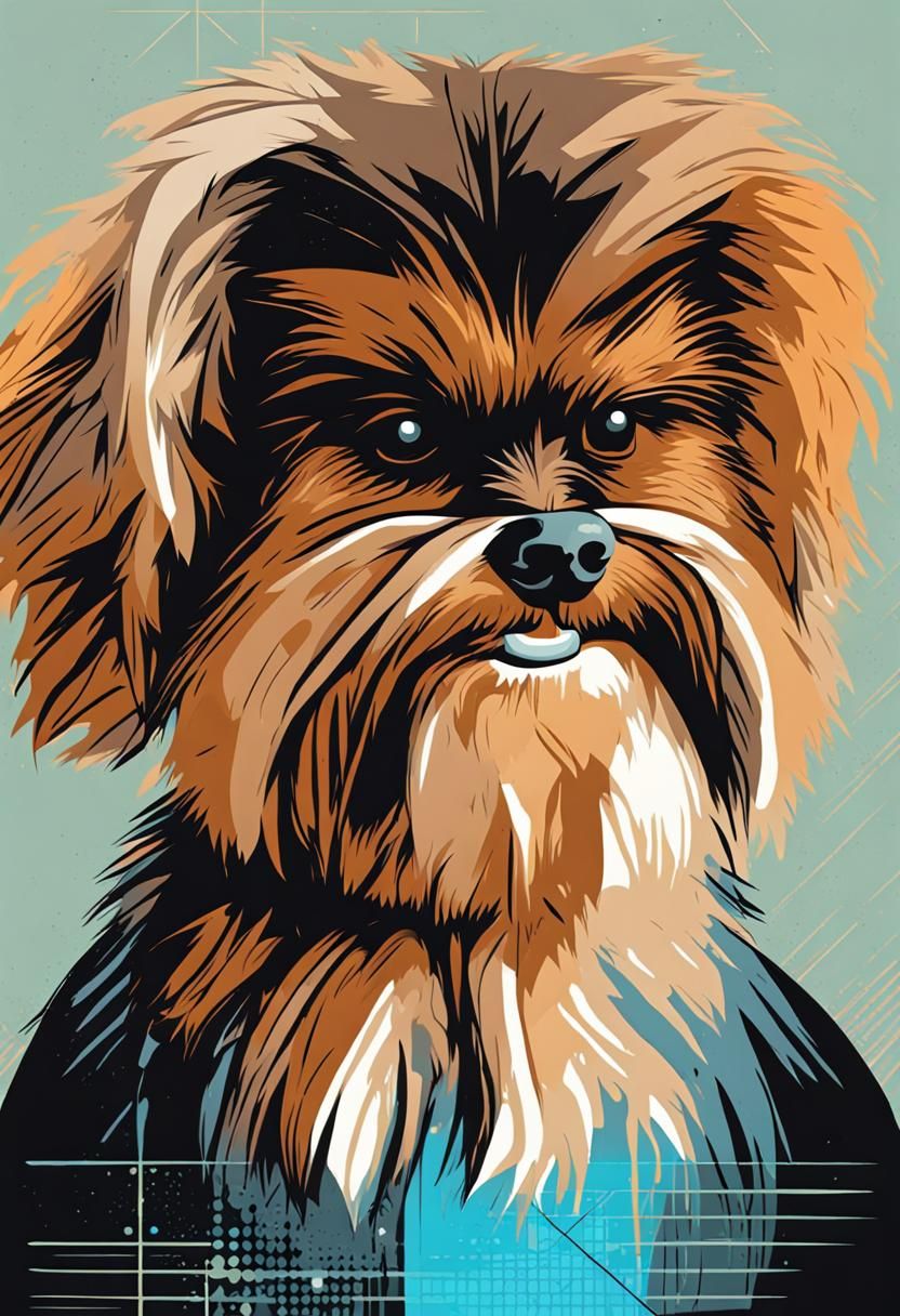 Chewbacca Dog in Pop Art Style