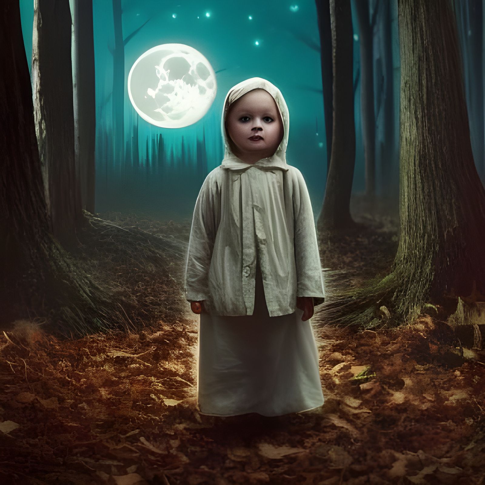 Ghostly Trick-or-Treater in Van Gogh Style