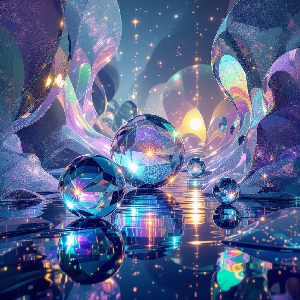 Iridescent Biomorphic Formations in Prismatic Glass