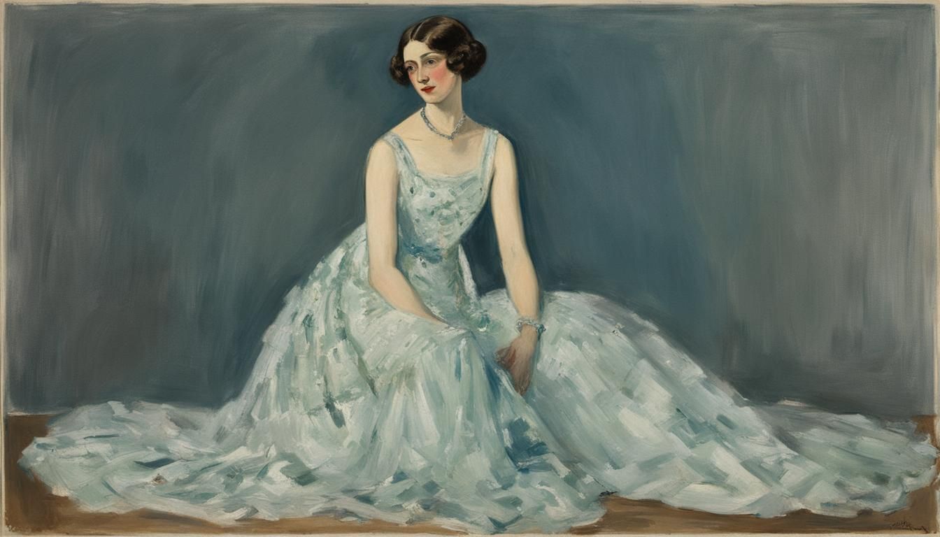 Elegant Woman in Evening Gown, circa 1920