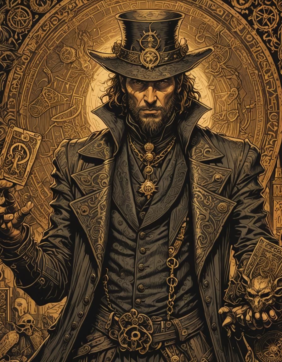 Baroque Portrait of Tiefling Occult Investigator