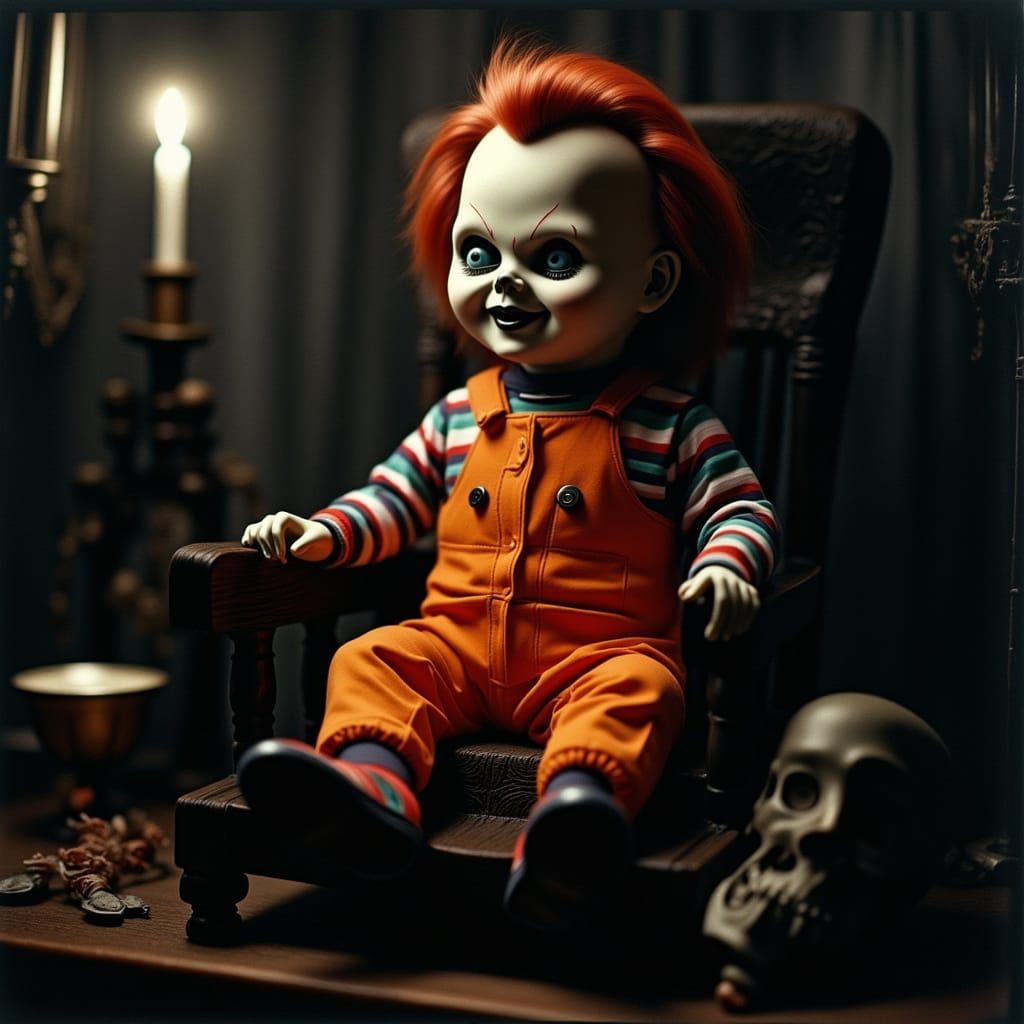 Chucky in Gothic Horror Ambiance