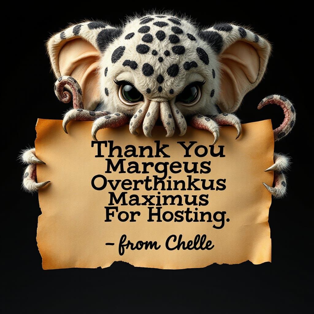 Thank You Margeus Overthinkus Maximus For Hosting!