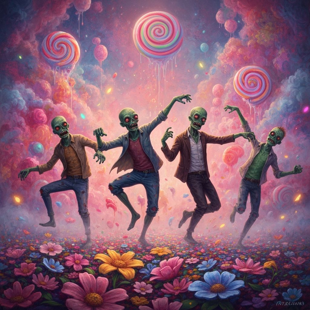 Zombies Dancing in a Psychedelic Candyland Wonderland