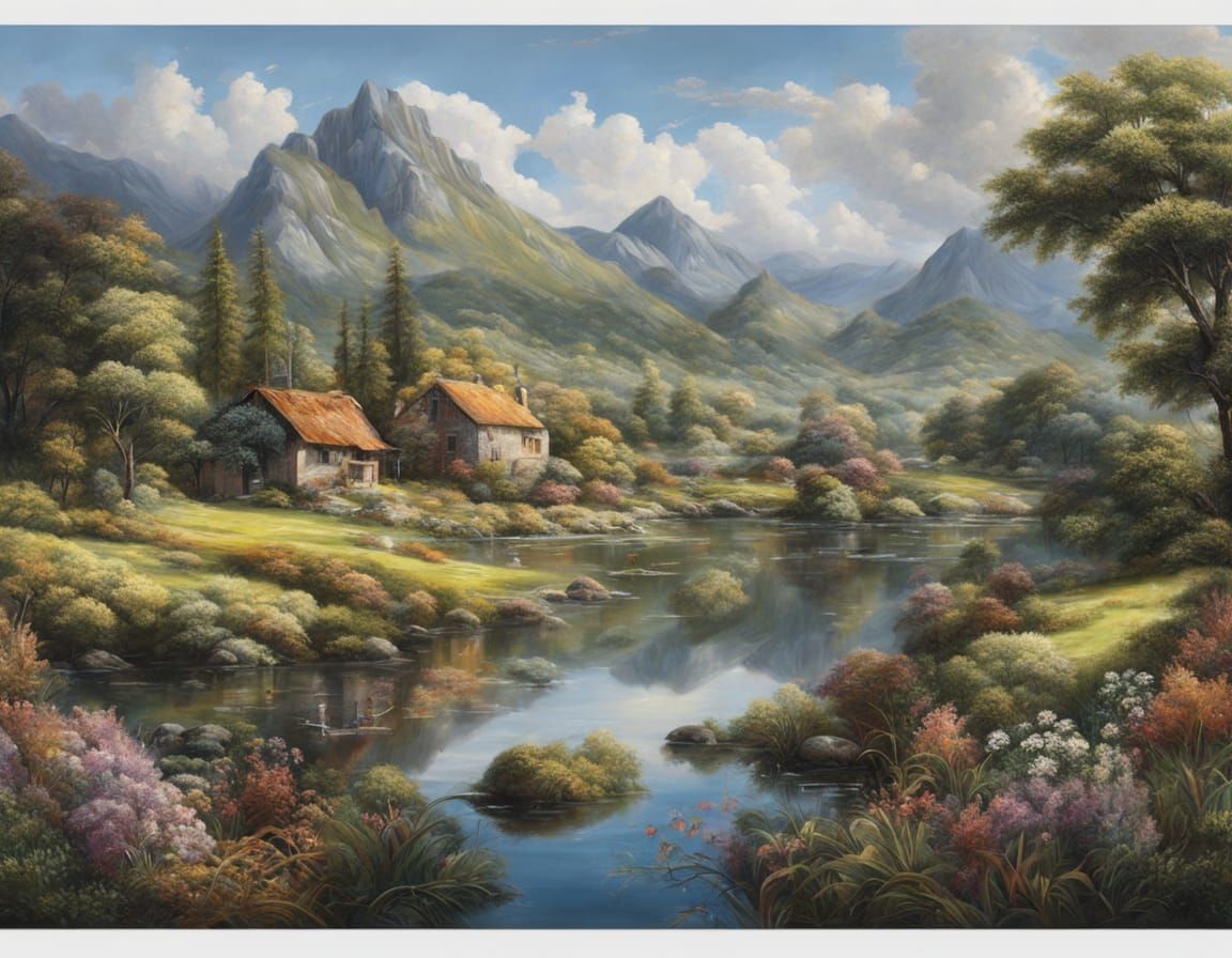 Impaired Vision Landscape in Hyper-Realistic Detail