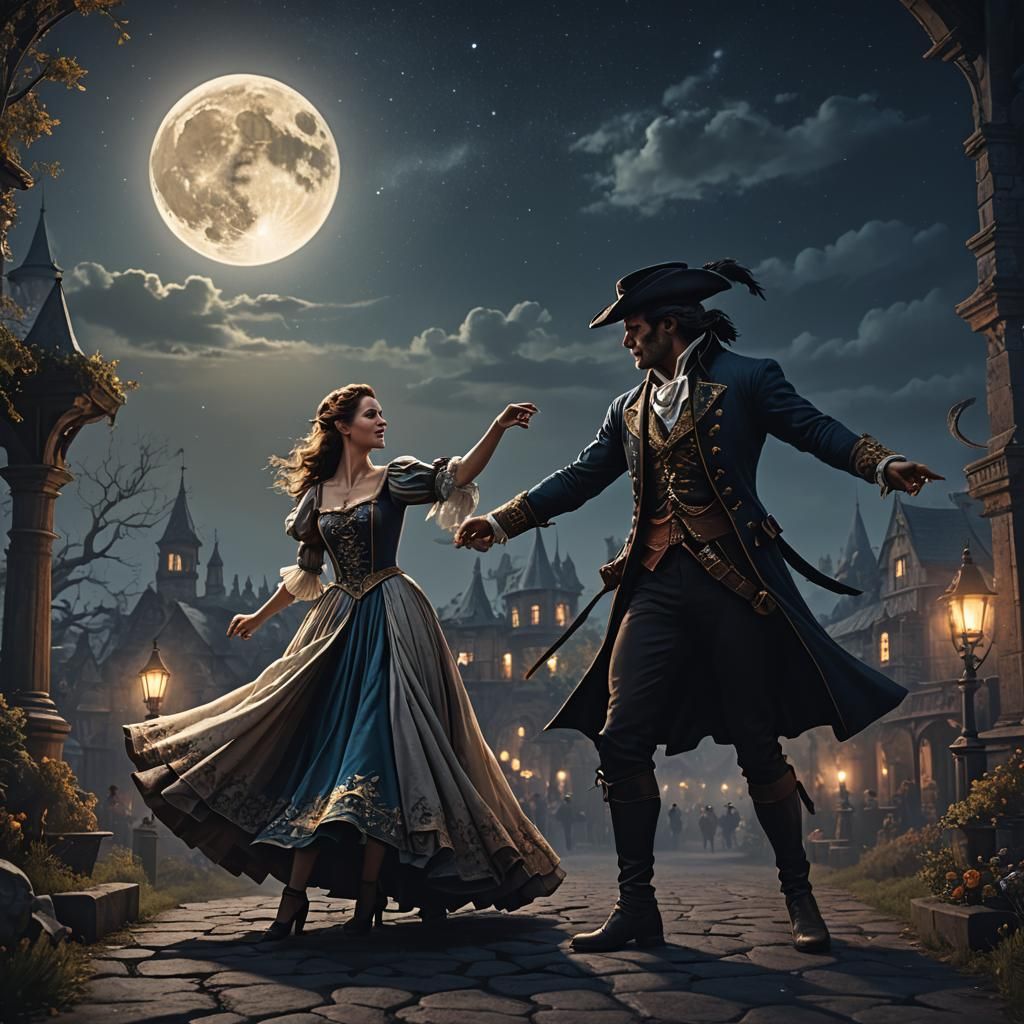 Highwayman and Daughter Dance: Fantasy Concept Art