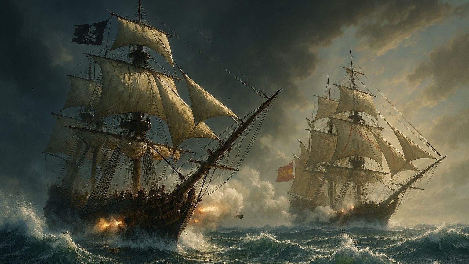 Pirate Ship Battle on Raging Seas