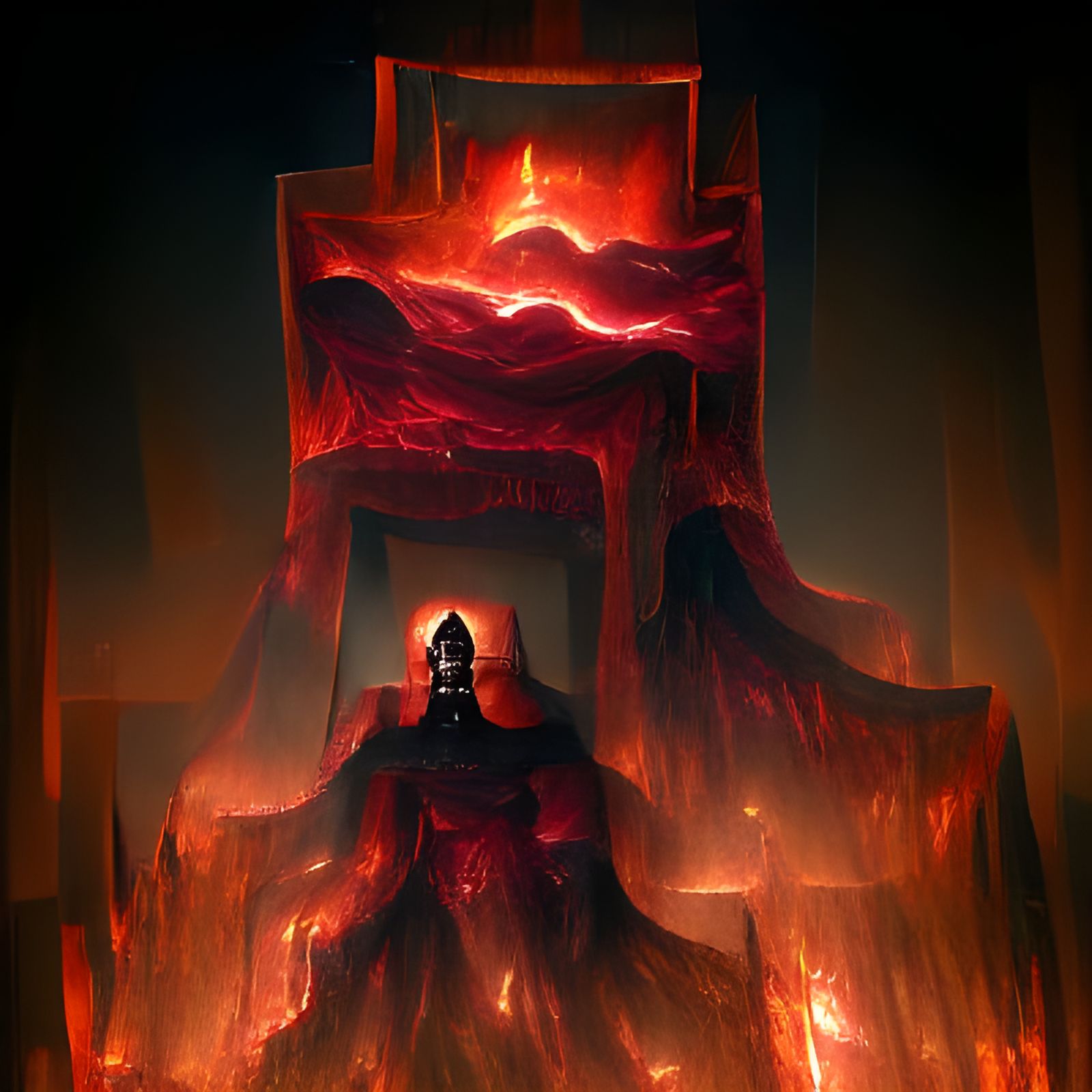 Sinister Magma Throne: A Fantasy Art Piece