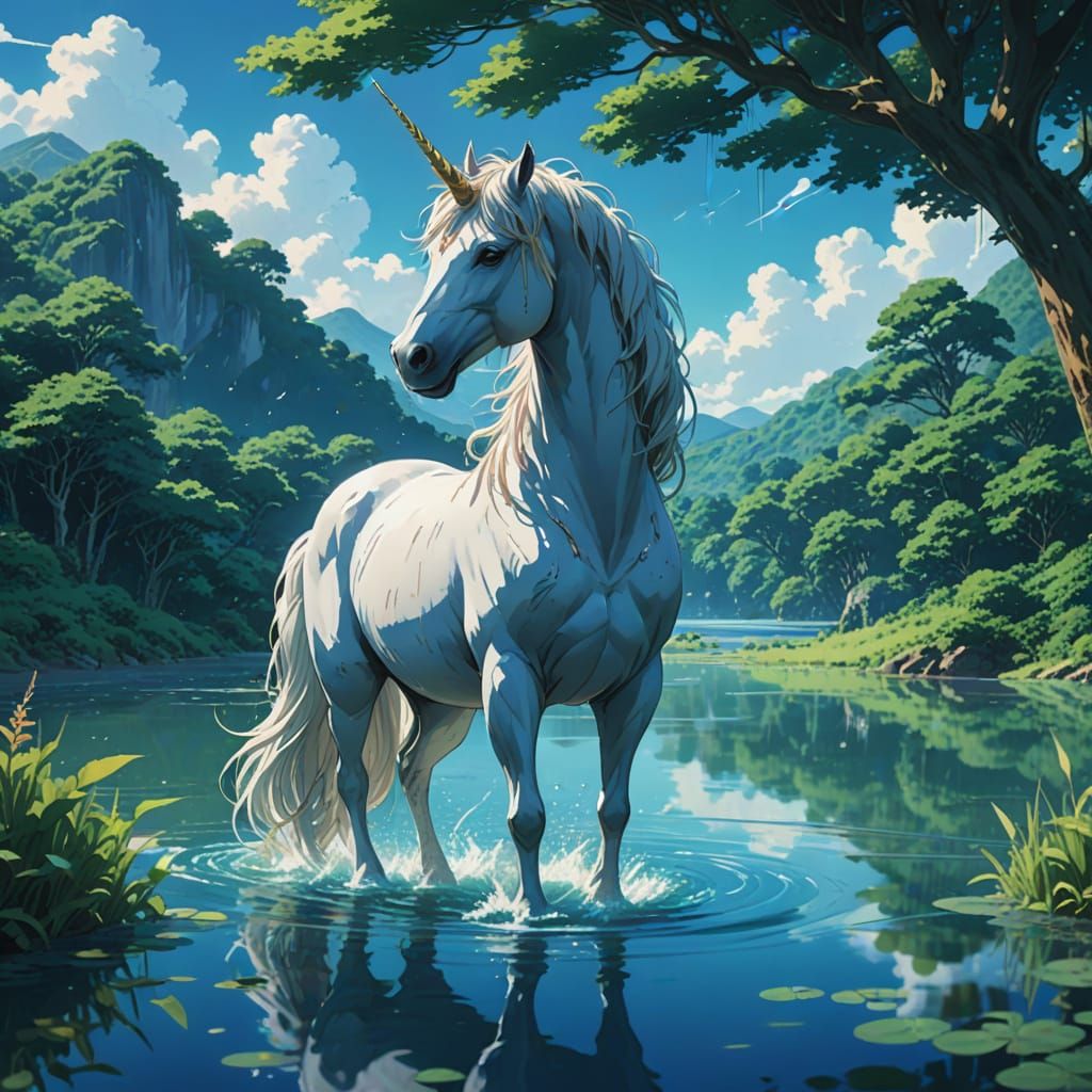 Unicorn in Clear Lake: Anime Key Visual Style