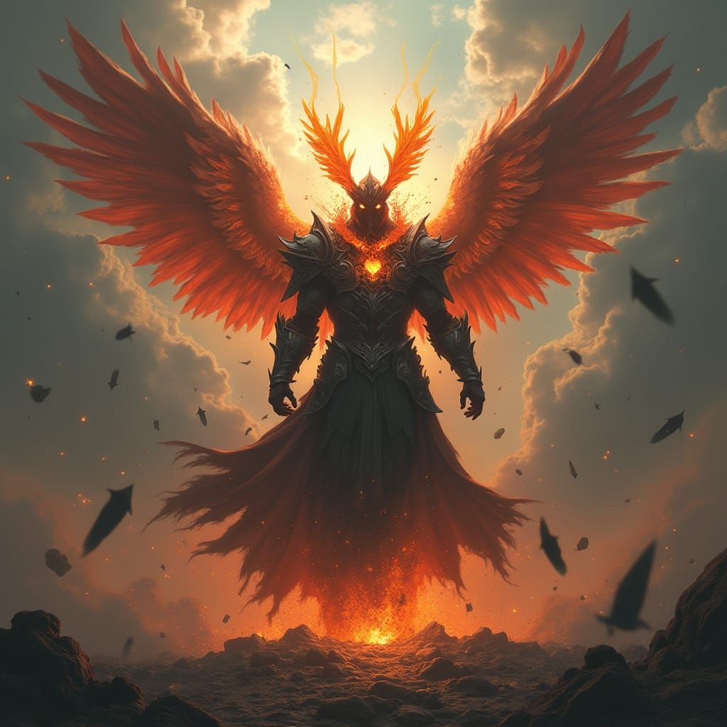 Armored Figure Embodying Monday Mayhem in Matte Painting Sty...