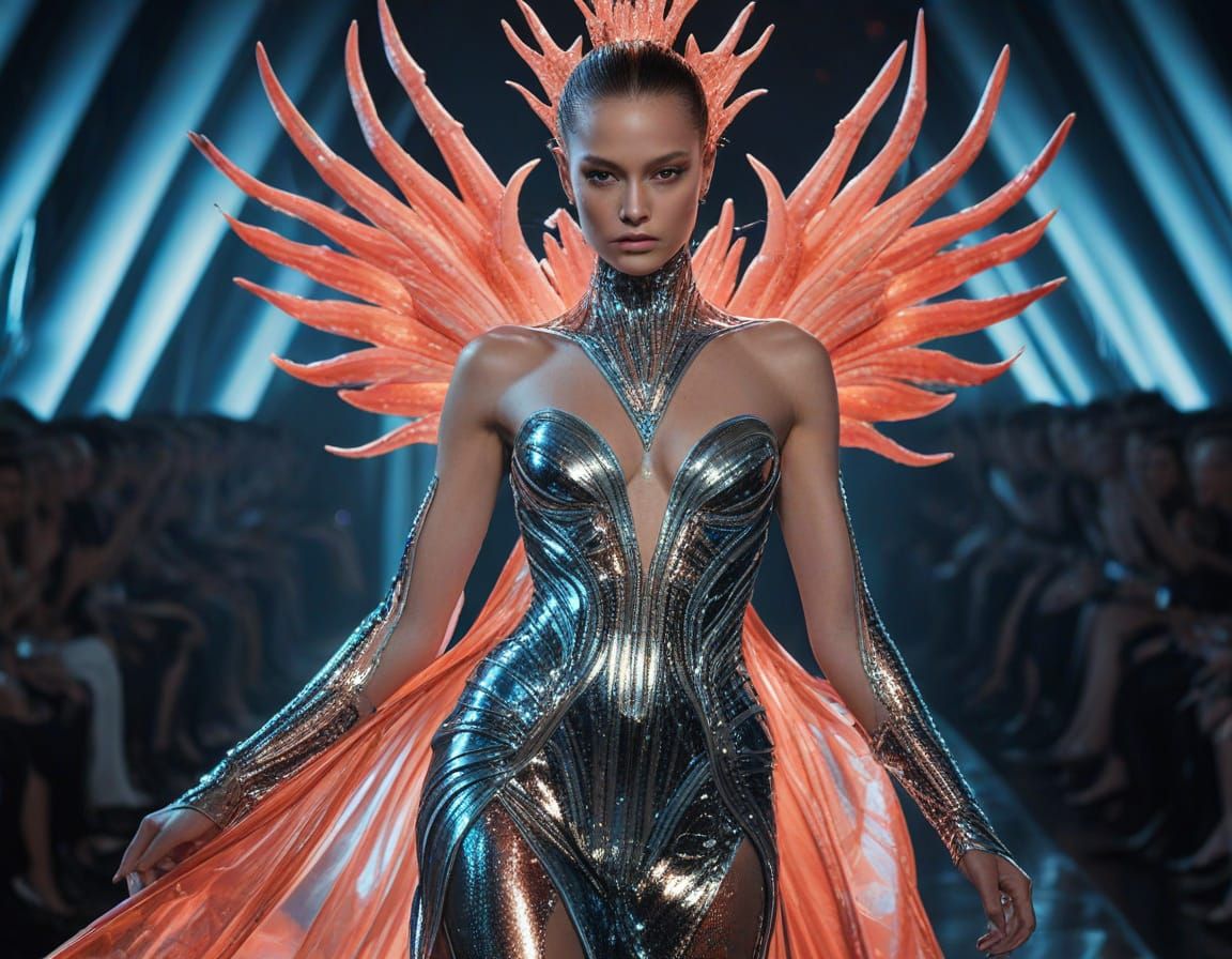 Alien Queen Strides Down Futuristic Runway in Haute Couture ...
