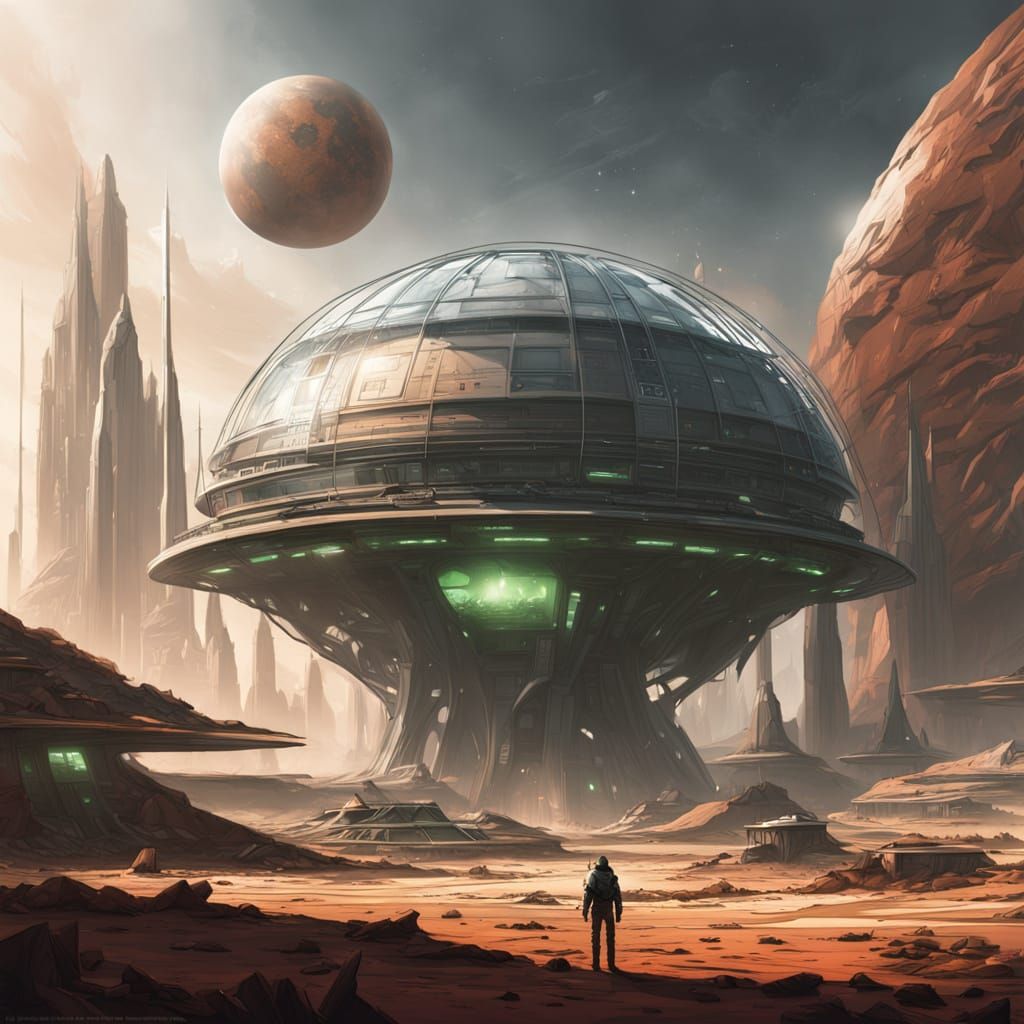 Concept Art: Mars Landscape Revealed from Graphite Lines