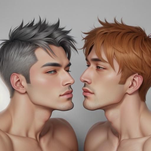 Anime Style Gay Men Intimacy in Bed