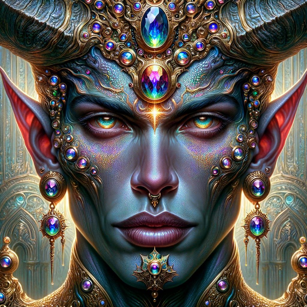 Noble Infernal King in Gemstone Crown