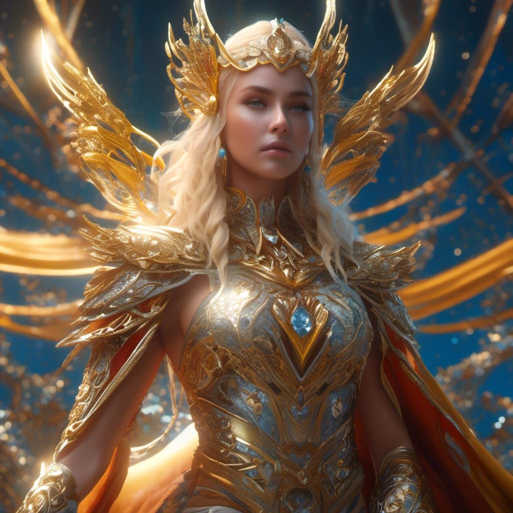 Hyperreal Portrait of a Powerful Elven Queen