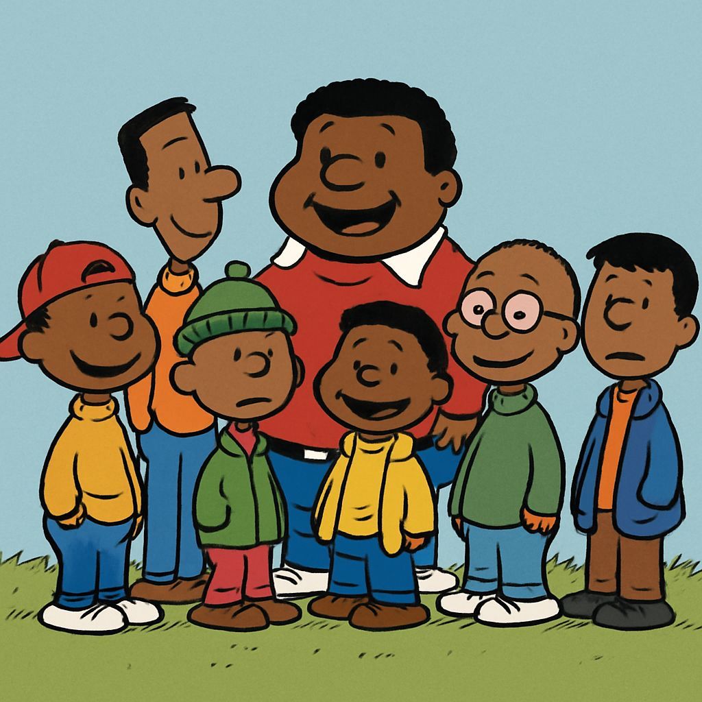 Fat Albert Gang in Classic Cartoon Style