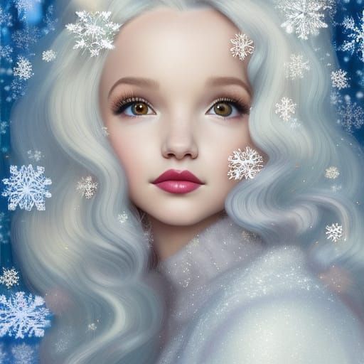 Christmas Fantasy with Dove Cameron as Oil Painting