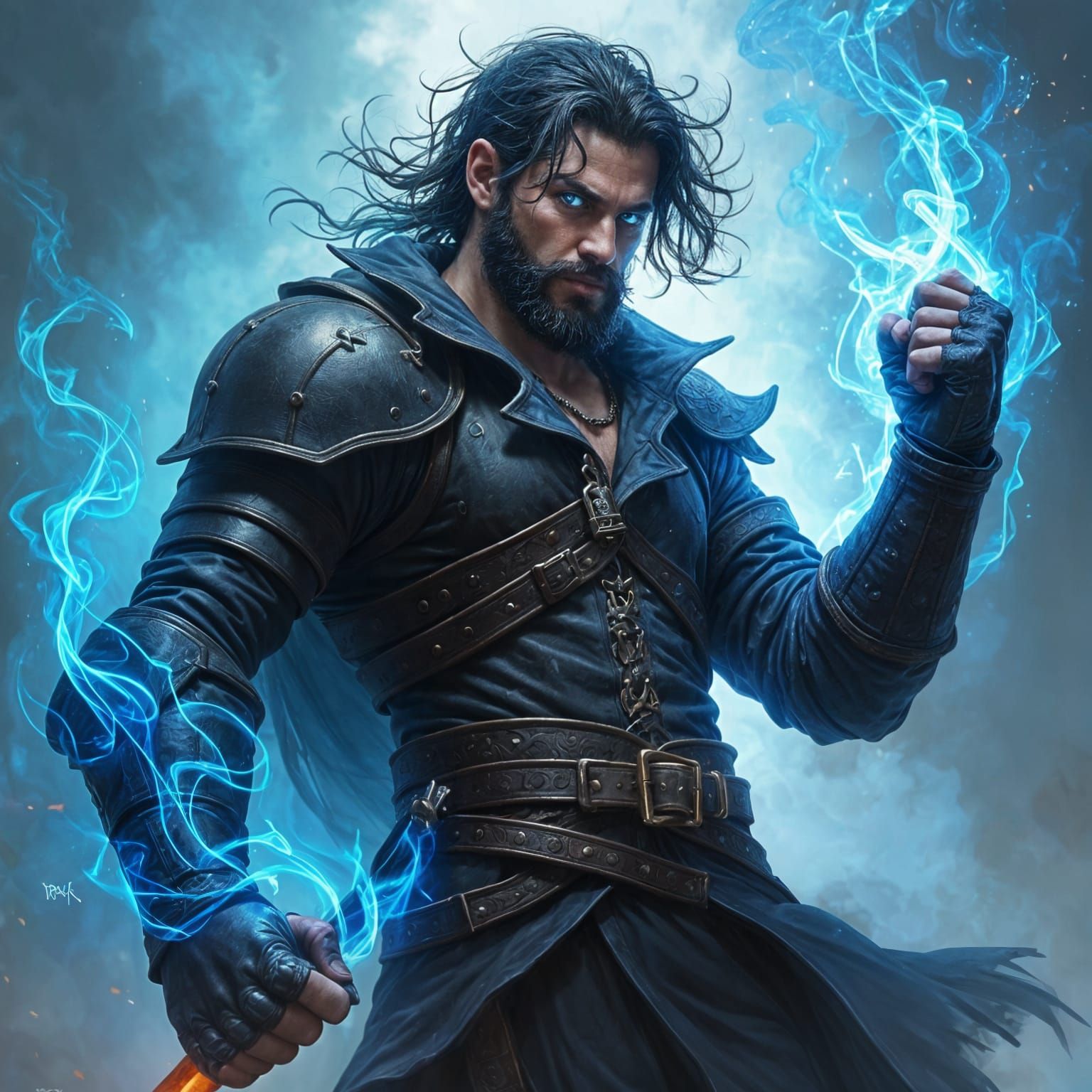 Fiery D&D Character Art in Fantasy Style