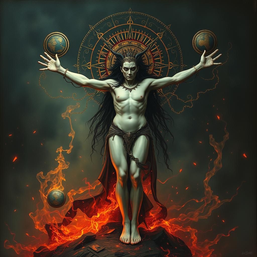 Evil Vitruvian Man Creating Chaos