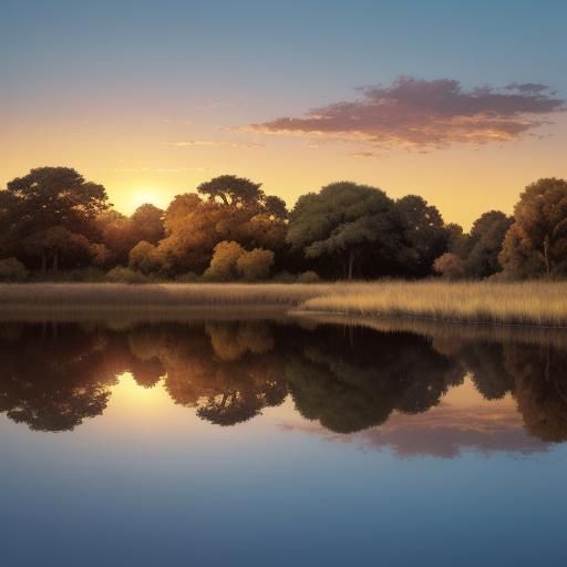 African Savanna Sunset in Hyper-Realistic Style