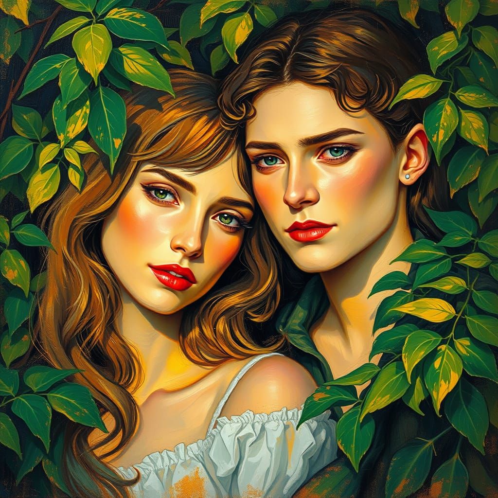 Dreamy Portrait in Neo-Impressionist Style