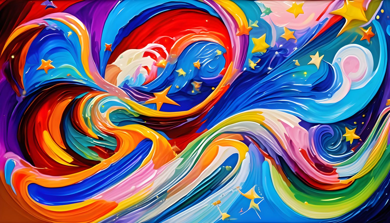 Vibrant 3D Whirlpool Vortex in Impasto Oil Paint