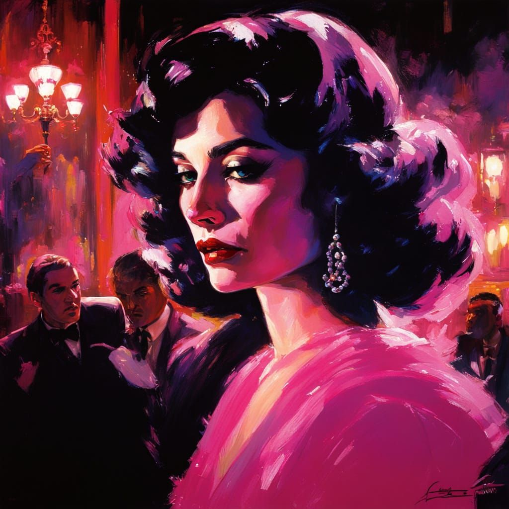 Femme Fatale Sings in 1920s Speakeasy Portrait