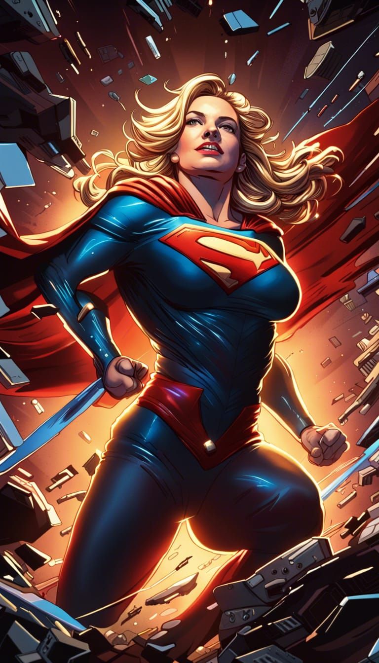 Super Girl breaking the 4th wall