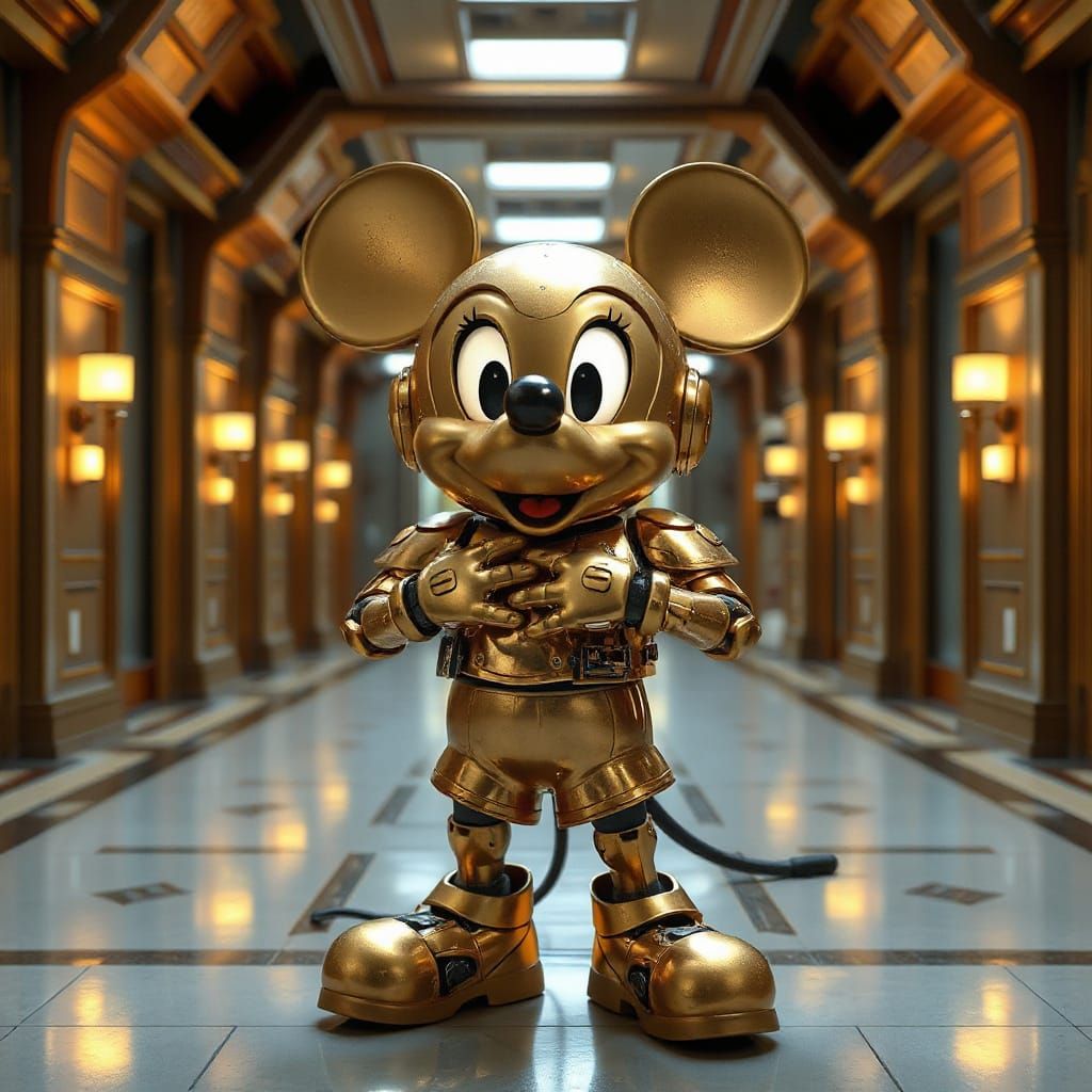 Biopunk Mickey Mouse in Royal Palace