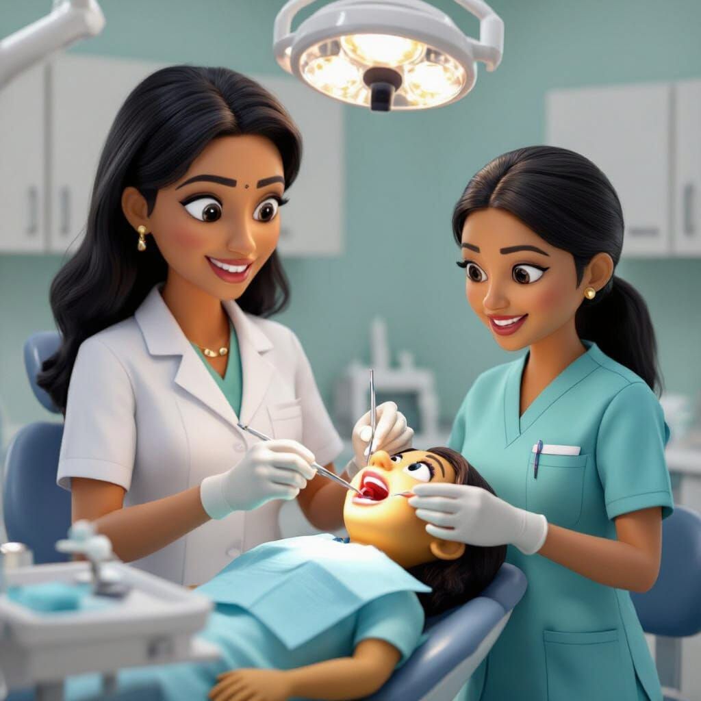 CGI Dentist and Assistant Perform Surgery on Muppet
