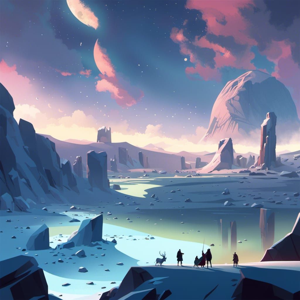 Icy Tundra in Glistening Frozen Landscape