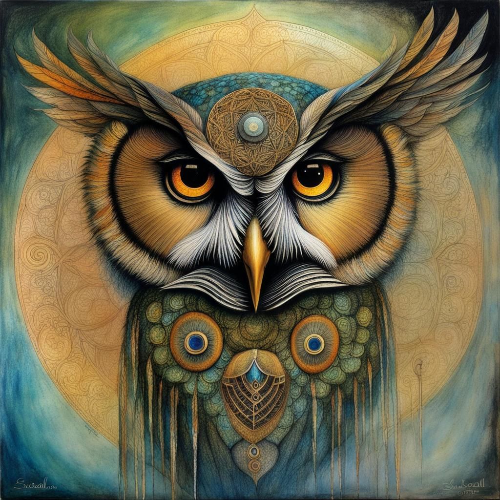 Mystical Owl (Artist Study: Susan Seddon Boulet)