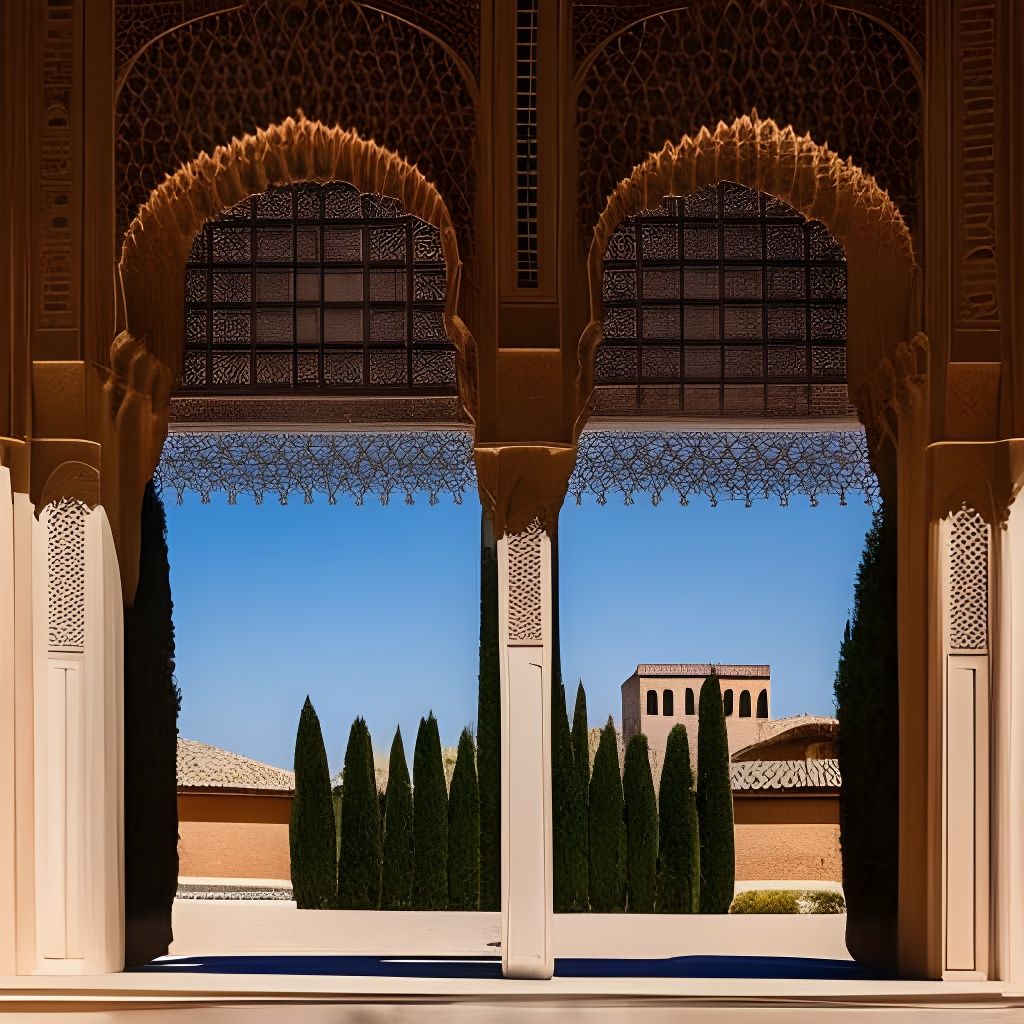 Enchanted Alhambra Window in Summer Sunlight