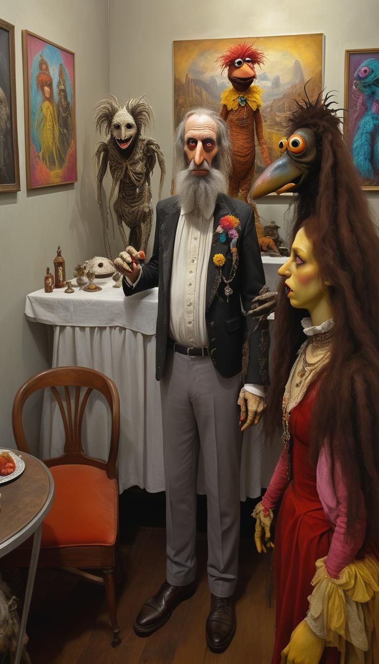 Pipi Longstocking's Cryptid Wedding: Surreal Digital Art