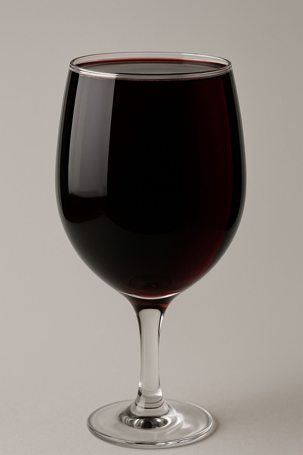 Glass of Red Wine Filled to the Brim