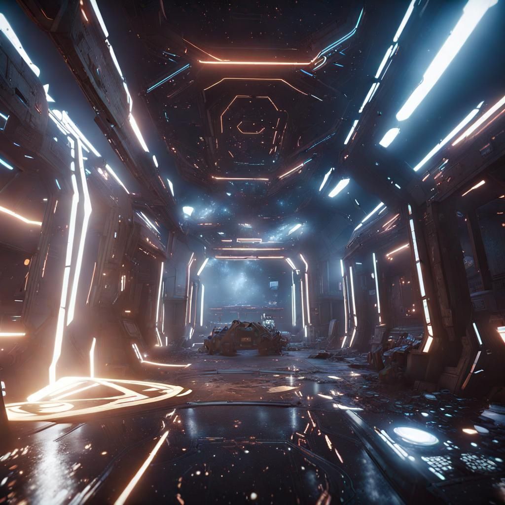 Futuristic Aftermath Plexus Stardust in 3D Cinematic Style