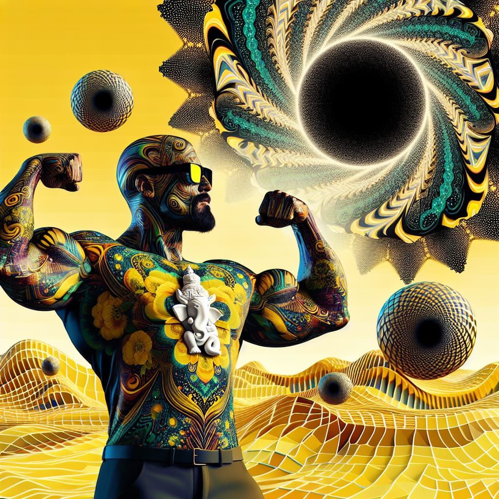 The Psychedelic Banana Muscle Man Flexes So Hard That The Event Horizon of The Black Hole Plops Out a Neat Little Marble...