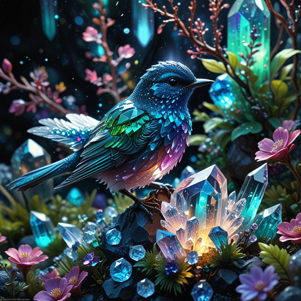 Dreamcore Crystal Wonderland in Vibrant Oil Painting Style