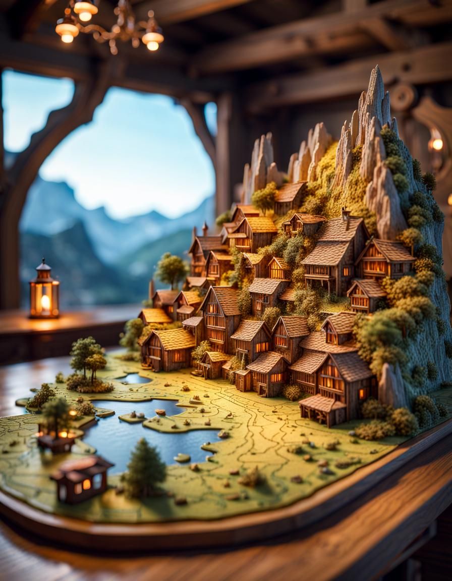 Whimsical 3D Map of Fantasy World