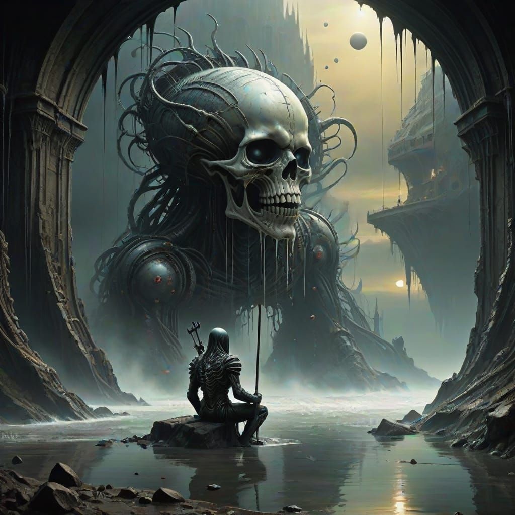 Surreal Masterpiece of a Heartbroken Artist Creating a Breat...