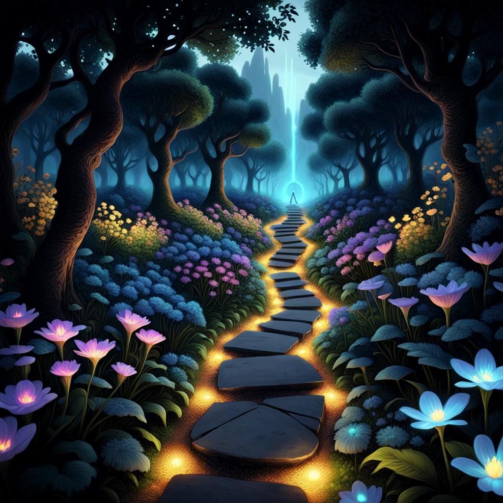 Glowing Path to Secret Flower Garden